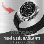 Samsung ile Uyumlu [2025] Metal Hasır Kordon Galaxy Watch 8 44mm/40mm/Classic 46mm için Manyetik Tas-8