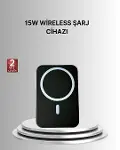360° Döner Başlıklı MagSafe Araç Telefon Tutucu 15W Güvenli Kablosuz Şarj-1