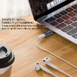 Type C to Lightning Kulaklık Dönüştürücü iPhone iPad Yuva Çevirici Müzik Dinleme Arama OTGKL (2)-3