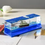 MAVİ SU GEMİ - ADA D.GEN MİKA YÜZEN BATMAYAN DEKORATİF BİBLO AKVARYUM 4.5X13X4.2CM-2