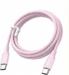 USB-C 60W 3A QC PD Hızlı Şarj Kablosu, 1 Metre, Pembe, 65124-2