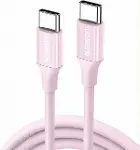 USB-C 60W 3A QC PD Hızlı Şarj Kablosu, 1 Metre, Pembe, 65124-1