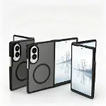 Galaxy Z Fold 8 İçin Kamera Korumalı Manyetik Şarj Özellikli Şeffaf Tunex Kapak Siyah-4