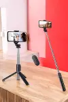 Kumandalı Tripod Telefon Tutucu Selfie Çubuğu 360 Derece Dönebilen-5