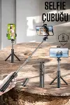 Kumandalı Tripod Telefon Tutucu Selfie Çubuğu 360 Derece Dönebilen-1