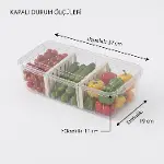 ® Bölmeli Buzdolabı Düzenleyici Saklama Kabı - Ayarlanabilir Ayraçlı Kapaklı Sebze Meyve Düzenleme K-2