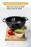 Akrilik Siyah Makarna Süzgeçi & Sebze Meyve Süzgeçi-1