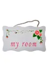 Decotown My Room Benim Odam Dekoratif Çiçek Desenli Kapı Askısı-4