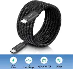 Solid 100W 5A Type C to Type C iPhone 15 Pro Max Plus Hızlı Şarj ve Data Kablosu Halat Örgülü Space-2