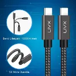 Solid 100W 5A Type C to Type C iPhone 15 Pro Max Plus Hızlı Şarj ve Data Kablosu Halat Örgülü Space-3