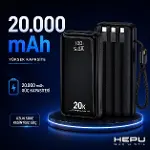HP-AP09 Armor Series 20.000 mAh Dahili Kablolu Qualcomm Quick Charge 3.0 Dijital Ekranlı Hızlı Şarj-4