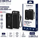 HP-AP09 Armor Series 20.000 mAh Dahili Kablolu Qualcomm Quick Charge 3.0 Dijital Ekranlı Hızlı Şarj-6