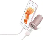 5513 2 Mini Girişli Usb Araç Şarj Cihazı, Pembe-3