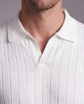 Erkek Gömlek Yaka çizgi Desenli Triko-2