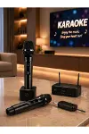 Profesyonel Kablosuz Mikrofon Seti Çift Mikrofonlu-2