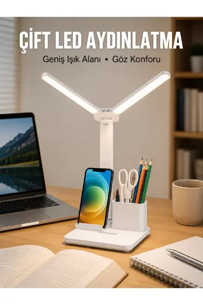 3’ü 1 Arada Çok Amaçlı Masa Lambası | Göz Yormayan Işık, Organizer Tasarım Yeni Nesil