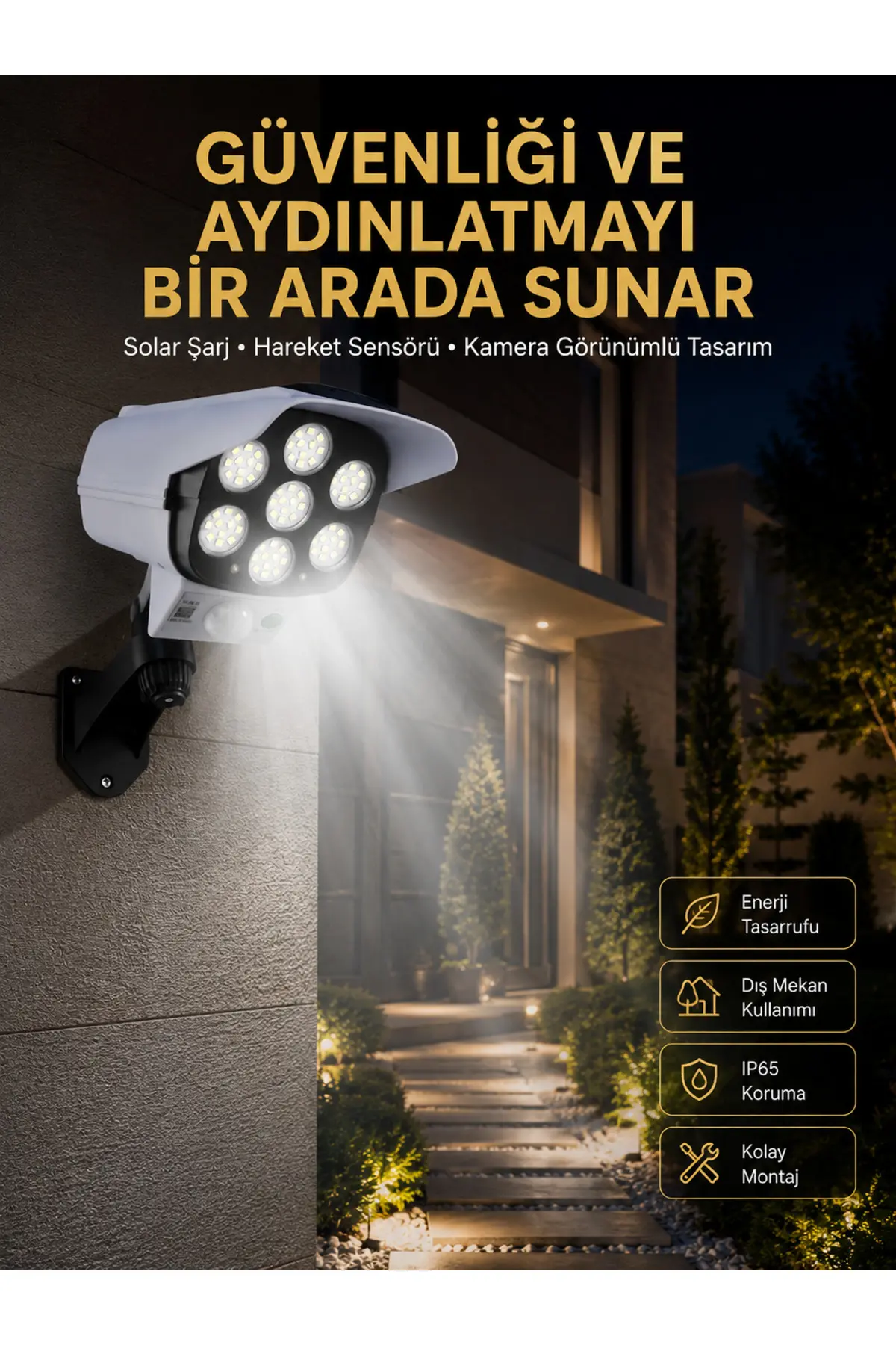 LED Lamba-Güneş Paneli Destekli Uzaktan Kumandalı Solar LED Lamba