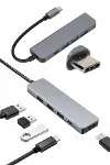Çevirici Dönüştürücü Adaptör Macbook 3 In 1 Type-C To Hdmı USB 3.0-4