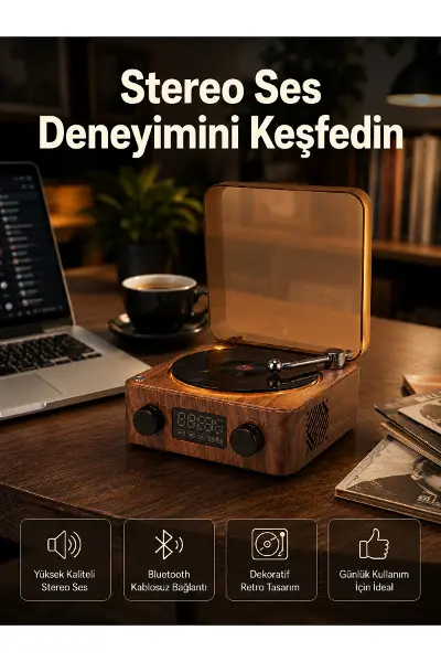 3-ü-1 Arada Bluetooth Hoparlör – Işıklı Saat ve Gece Lambası Yeni Nesil
