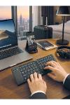 Bluetooth Katlanabilir Klavye USB-C Şarjlı 3 Cihaz Bağlantılı Taşınabilir Klavye-3