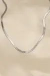 316L Çelik Silver Renk 45 cm İtalyan Zincir Model Kadın Kolye-2