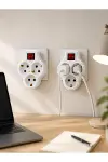 2’li Set Anahtarlı 3’lü Priz Çoğaltıcı Direkt Prize Takılan Kablosuz Çoklayıcı-5