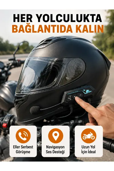 BT22 Kask Bluetooth Kulaklık 5.0 – Suya Dayanıklı, Gürültü Önleyici, Uzun Pil Ömürlü Yeni Nesil