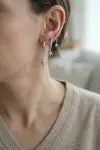 Gümüş Renk Kutup Yıldız Model 3 lü Küpe Seti-2