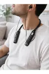 600 Saat Kullanım Süreli Boyun Tipi Bluetooth Kulaklık Mikrofonlu Dijital Göstergeli Kablosuz Kulak-4