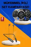 Alarm ve Titreşim Özellikli Akıllı Saat ve Mikrofonlu Kablolu Bluetooth Kulaklık 60 Saat-2