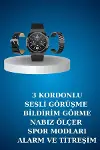 Alarm ve Titreşim Özellikli Akıllı Saat ve Mikrofonlu Kablolu Bluetooth Kulaklık 60 Saat-3