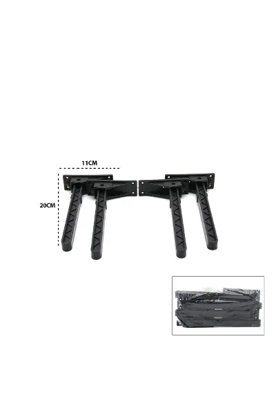 4 ADET SİYAH SOFRA AYAK KOMPLE PLASTİK 20CM AÇ KAPA (5468)