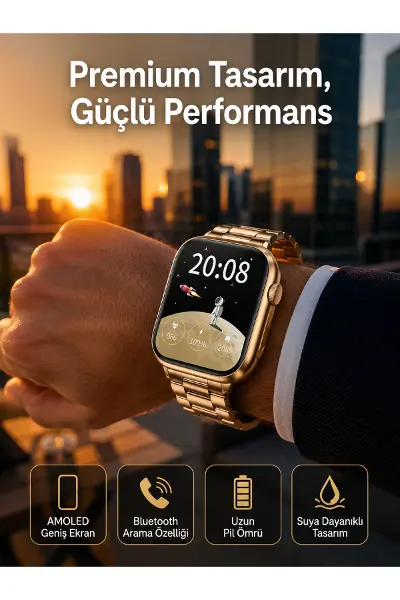 Sağlık Takipli Akıllı Saat 117 Spor Modlu AMOLED Ekran
