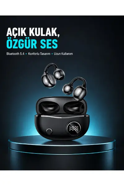 Açık Kulak Bluetooth Kulaklık 5.4 APTX Destekli Ergonomik Tasarım