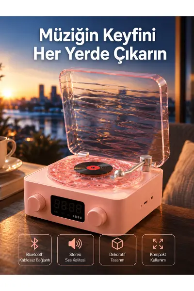 Retro Kristal Netliğinde Ses – Gece Işıklı Retro Bluetooth Hoparlör Yeni Nesil