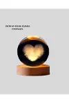 Romantik Kalpli Kristal Cam Küre USB’li Işıklı Dekoratif Obje-3
