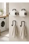 Duvara Yapışkanlı Rulo Kağıtlık ve Havlu Askılığı 2’şer Adet 4’lü Set-5
