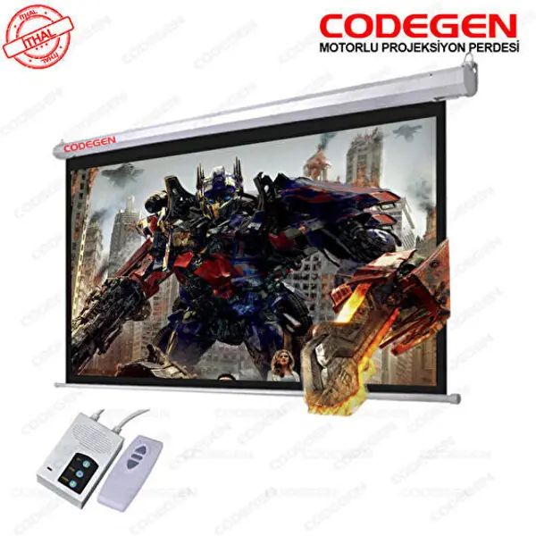COD-EX-24 240x200 Motorlu U.Kumandalı İthal Projeksiyon Perdesi (Siyah Fonlu)