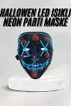 Led Işıklı Neon Maske Cadılar Bayramı Maskesi Korkunç Korku Maskesi-2