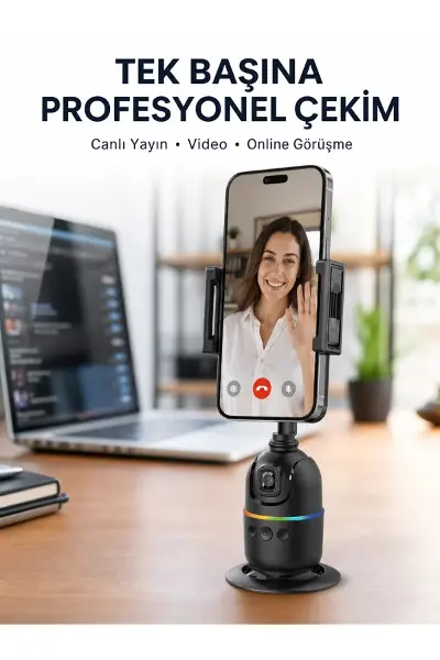 Canlı Yayın ve Video Çekimleri İçin Otomatik Yüz Takipli Masaüstü Gimbal Yeni Nesil