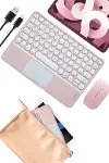 Bluetooth Touchpad Klavye Ultra İnce Taşınabilir Q Klavye Yeni Nesil-4