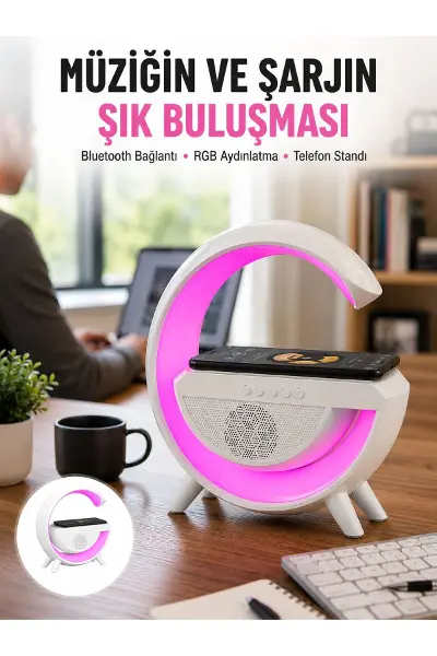Yeni Nesil Bluetooth Hoparlör Speaker 5.0 Taşınabilir G Şeklinde Powerbankli Yeni Nesil