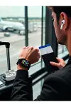 Bluetooth Görüşme Destekli Akıllı Saat Seti Kablosuz Kulaklık, 7 Kordon Ve Çoklu Spor Modu-5