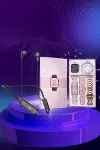Kablolu Bluetooth Kulaklık ve Kadınlara Özel Bileklik Hediyeli Yeni Nesil Akıllı Saat 3 Kordonlu-5