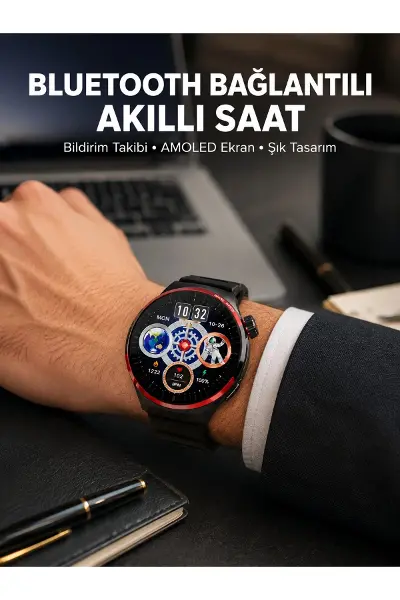 NFC Destekli Akıllı Saat AMOLED Ekranlı Şık Tasarım Yeni Nesil