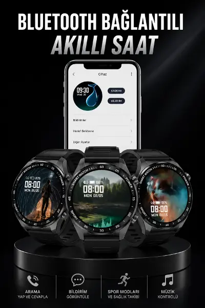 Akıllı Saat GPS VE NFC Özelliği Sesli Görüşme Dokunmstik Ekran