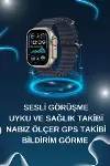 Akıllı Saat Bluetooth Bağlantılı NFC ve GPS Uyumlu Nabız Ölçer Sesli Görüşme-2