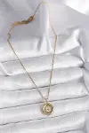 316L Çelik Gold Renk Zincir Gold Model Kadın Kolye-2