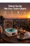 3-1 Kablosuz Bluetooth Hoparlör – Gece Lambalı, Saatli, Retro Tasarım-1