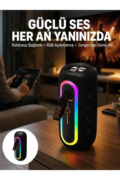 Bluetooth Hoparlör Uzun Pil Ömrü Taşınabilir Yüksek Ses Kaliteli Yeni Nesil